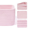 Picture of MiniArk Shelf Storage Baskets for Organizing | Closet Organizer Bins | Small Baskets | Toy Basket | Cute Decorative Basket | Cube Storage Bin | Woven Rope Basket | 13×8.5×5.1” | 3 Packs Pink