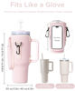 Picture of dabria Water Bottle Carrier Bag with Phone Pocket for Stanley 40/30 oz Tumbler Neoprene Water Bottle Holder Pouch with Adjustable Strap Bollus with Straw Cover & Carabiner for Stanley Cup Accessories
