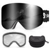 Picture of Snowalva Ski Goggles, Frameless OTG Snowboard Goggles with 2 UV400 Magnet Ski Lenses for Men & Women, Valentine's Day Gifts