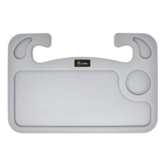 Picture of EcoNour 2 in 1 Car Steering Wheel Desk | Dark Grey Food Tray for Car | Steering Wheel Lap Desk for Car | Travel Car Accessories | Car Stand Trays for Eating | Multipurpose Car Steering Wheel Desk Tray