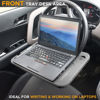 Picture of EcoNour 2 in 1 Car Steering Wheel Desk | Dark Grey Food Tray for Car | Steering Wheel Lap Desk for Car | Travel Car Accessories | Car Stand Trays for Eating | Multipurpose Car Steering Wheel Desk Tray