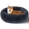 Picture of Kimpets Dog Bed Calming Dog Beds for Small Medium Large Dogs - Round Donut Washable Puppy Dog Bed, Anti-Slip Faux Fur Fluffy Donut Cuddle Anxiety Cat Pet Bed(32" Dark Grey)