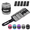 Picture of Henkelion 1 Pair 10 Lbs Adjustable Ankle Weights For Women Men Kids, Strength Training Wrist Weights Ankle Weights Set For Gym, Fitness Workout, Running, Lifting Exercise Leg Weights - each 5 Lbs Grey