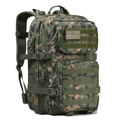 Picture of REEBOW GEAR Military Tactical Backpack Large Army 3 Day Assault Pack Molle Bag Backpacks (Woodland Camo)