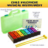Picture of MINIARTIS Glockenspiel Xylophone | Educational Music Toys for Toddlers | 8 Notes Colorful Resonator Bells for Kids with 15 Songbook & Green Case | Great Birthday Gift for Children