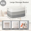 Picture of Goodpick Storage Basket, 21.6" x 14.9" x 11.8", Blanket Basket for Living Room, Large Woven Basket for Storage, Toy Organizer, Rectangle Rope Baskets for Organizing, Grey