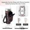 Picture of Water Bottle Carrier Bag with Phone Pocket for Stanley Cup 40/30oz,Insulated Neoprene Water Bottle Holder Cross-boday Bag with Adjustable Shoulder & Handheld Strap Leopard Stanley Cup Accessories