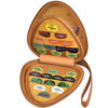 Picture of Guitar Picks Holder Case for Acoustic Electric Guitar Holds Over 39 Packs, Variety Pack Bass Picks Storage Pouch Organizer, Guitar Plectrums Bag with Mesh Pocket for Other Accessories - Brown
