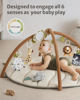 Picture of Blissful Diary Baby Play Gym & Activity Mat, Leaf Shaped Baby Tummy Time Play Mat with 6 Detachable Toys, Promotes Motor Skills & Sensory Development, Newborn Baby Essentials Gift, Oatmeal Beige