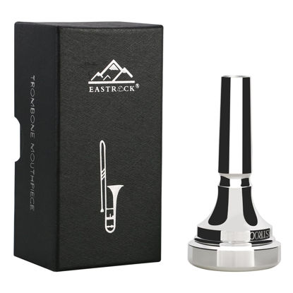 Picture of EASTROCK Trombone Mouthpiece,Silver Plated Trombone Mouthpiece Large Shank 4AL, Trombone Instrument Accessories Vacuum Packed