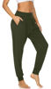 Picture of UEU Women's High Waisted Yoga Pants Super Soft Joggers Loose Fitting Fit Juniors Workout Lounge Sweats Jogging Pants with Pockets(ArmyGreen,L)