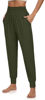 Picture of UEU Women's High Waisted Yoga Pants Super Soft Joggers Loose Fitting Fit Juniors Workout Lounge Sweats Jogging Pants with Pockets(ArmyGreen,L)