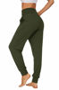 Picture of UEU Women's High Waisted Yoga Pants Super Soft Joggers Loose Fitting Fit Juniors Workout Lounge Sweats Jogging Pants with Pockets(ArmyGreen,L)