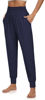 Picture of UEU Women's Soft Yoga Super Soft Joggers Pants High Waisted Casual Loose Fitting Sweatpants Comfy Lounge Pants with Pockets(Navy,L)