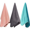 Picture of Wuwahold Microfiber Gym Towels Bigger Size Super Soft for Exercise Fitness, Sports, Workout, 380-GSM 15-Inch x 31-Inch Quick-Drying Towels (Pure Teal-Pink-Grey, 3 Pack)
