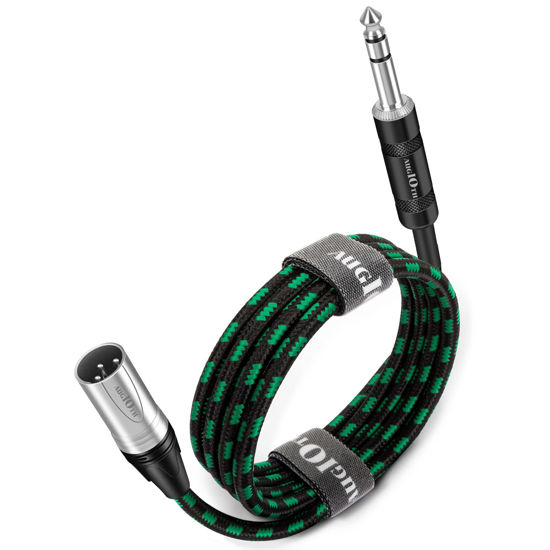 Picture of Augioth XLR Male to 1/4 Cable 15ft, Balance 6.35mm TRS Plug to 3-pin XLR Male, Quarter inch TRS Male to XLR Male Mic Cable for Power Speaker, Mixer, Amplifier