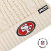Picture of FOCO Women's San Francisco 49ers NFL Team Logo Cable Knit Pom Beanie Hat, White
