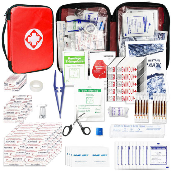 Picture of Travel-First Aid-Kit Car-Home 300PCS Survival-Kit Outdoor-Adventure - Small Portable Red Emergency Essential Sets Office Hiking Camping Business Public Must Have First Aid Gear Equipment 1st Aid