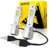 Picture of AUXITO H1 Fog Bulbs, 20000 LM Brightness, 6500K Cool White With Fan, Canbus Ready Fog Light Bulbs, Play and Play, Pack of 2