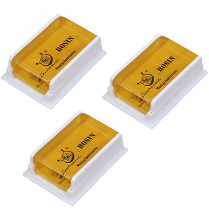 Picture of Rosin Natural for Violin Cello Viola Rosin Light Low Dust for Bows String Music Instrument Accessory Yellow with Case 3 Pack