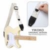 Picture of YIKOKO Guitar Strap 2 inch Velvet Guitar Straps with Full Grain Leather End, for Bass Electric and Acoustic Guitars, Free Strap Button, 2 Strap Locks and 4 Guitar Picks
