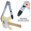 Picture of YIKOKO Guitar Strap 2 inch Velvet Guitar Straps with Full Grain Leather End, for Bass Electric and Acoustic Guitars, Free Strap Button, 2 Strap Locks and 4 Guitar Picks