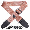 Picture of YIKOKO Guitar Strap 2 inch Velvet Guitar Straps with Full Grain Leather End, for Bass Electric and Acoustic Guitars, Free Strap Button, 2 Strap Locks and 4 Guitar Picks