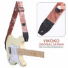 Picture of YIKOKO Guitar Strap 2 inch Velvet Guitar Straps with Full Grain Leather End, for Bass Electric and Acoustic Guitars, Free Strap Button, 2 Strap Locks and 4 Guitar Picks