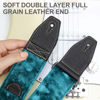Picture of YIKOKO Guitar Strap 2 inch Velvet Guitar Straps with Full Grain Leather End, for Bass Electric and Acoustic Guitars, Free Strap Button, 2 Strap Locks and 4 Guitar Picks