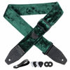 Picture of YIKOKO Guitar Strap 2 inch Velvet Guitar Straps with Full Grain Leather End, for Bass Electric and Acoustic Guitars, Free Strap Button, 2 Strap Locks and 4 Guitar Picks