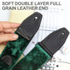 Picture of YIKOKO Guitar Strap 2 inch Velvet Guitar Straps with Full Grain Leather End, for Bass Electric and Acoustic Guitars, Free Strap Button, 2 Strap Locks and 4 Guitar Picks
