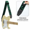Picture of YIKOKO Guitar Strap 2 inch Velvet Guitar Straps with Full Grain Leather End, for Bass Electric and Acoustic Guitars, Free Strap Button, 2 Strap Locks and 4 Guitar Picks