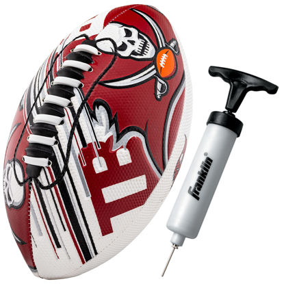 Picture of Franklin Sports NFL Tampa Bay Buccaneers Football - Youth Mini Football - 8.5" Football- SPACELACE Easy Grip Texture- Perfect for Kids !