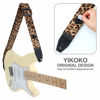 Picture of YIKOKO Guitar Strap 2 inch Velvet Guitar Straps with Full Grain Leather End, for Bass Electric and Acoustic Guitars, Free Strap Button, 2 Strap Locks and 4 Guitar Picks