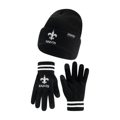 Picture of Ultra Game Standard Super Soft Marled Winter Beanie Knit Hat with Extra Warm Touch Screen Gloves, Black