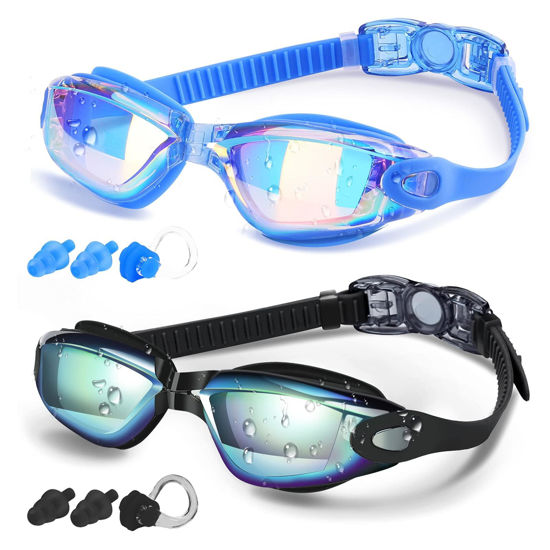 Picture of COOLOO Swim Goggles, 2 Pack Swimming Goggles for Men Women, Goggles Swimming Adult Youth Teen Kids, Anti Fog Pool Goggles