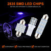Picture of iFunyLED 24 Pieces Dome Light LED Car Interior Bulb Kit Set 194 T10 DE3175 578 31mm 42mm Bulbs Interior Replacement Lights for Car Map License Plate Door Side Marker Cornering Trunk Light - Blue