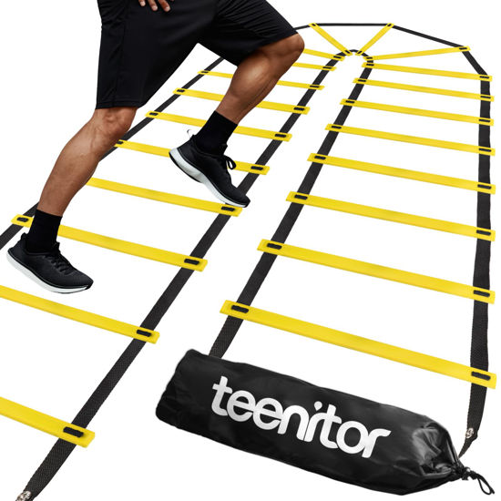 Picture of Teenitor Agility Ladder 21 Rung 29.5ft Speed Ladder Training Ladder for Soccer, Speed, Football Fitness Feet Training Carry Bag Agility Training Equipment, Sports Agility Ladders for Kids