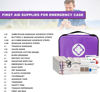 Picture of Small-Campact First-Aid Kit-Refill Supplies-Basic Emergency-Essentials - 300PCS Home Essentials Emergency Accident Kits for Businesses Workplace Outside Travel Purple 1st Aid