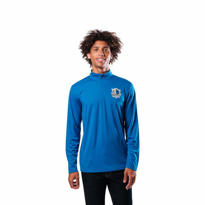 Picture of Ultra Game Men's Standard Quarter Zip Pullover Long Sleeve Tee, Deep Blue, Small