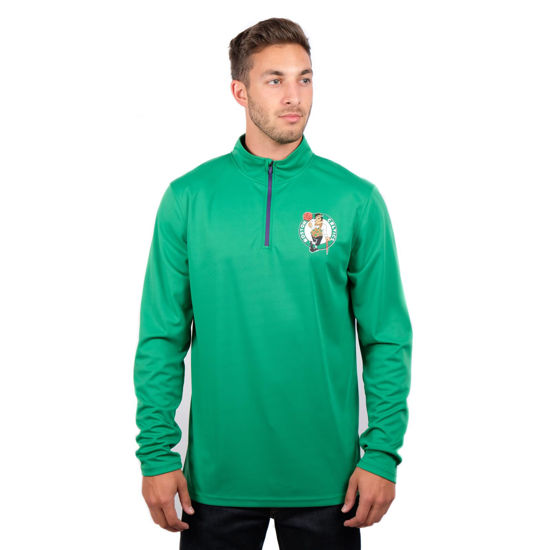Picture of Ultra Game Men's Standard Quarter Zip Pullover Long Sleeve Tee, Kelly Green, Small