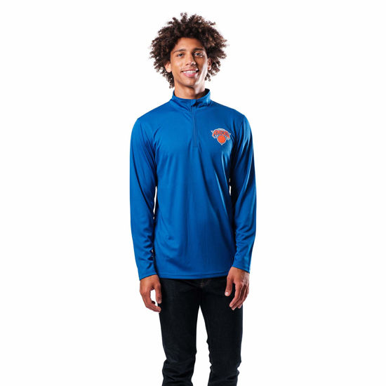 Picture of Ultra Game Men's Standard Quarter Zip Pullover Long Sleeve Tee, Team Color, Small