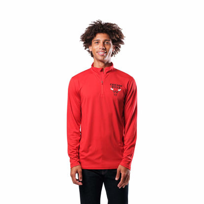 Picture of Ultra Game Men's Standard Quarter Zip Pullover Long Sleeve Tee, Team Color, Small