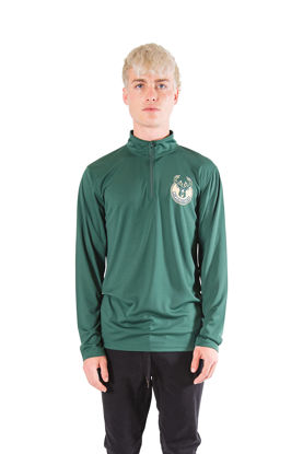 Picture of Ultra Game Men's Standard Quarter Zip Pullover Long Sleeve Tee, Hunter Green, Small
