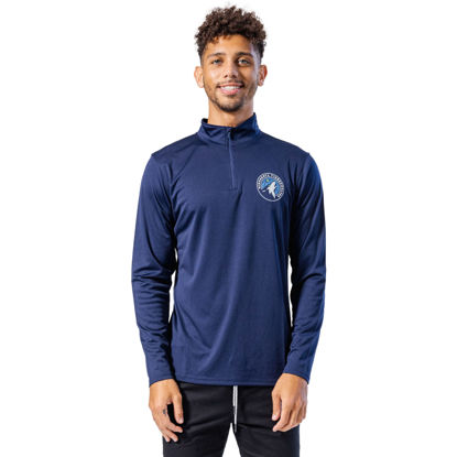 Picture of Ultra Game Men's Standard Quarter Zip Pullover Long Sleeve Tee, Team Color, Medium