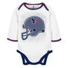 Picture of Gerber NFL Houston Texans 3 Pack Bodysuit Footed Pant and Cap Registry Gift Set, blue/white Houston Texans, 3-6M
