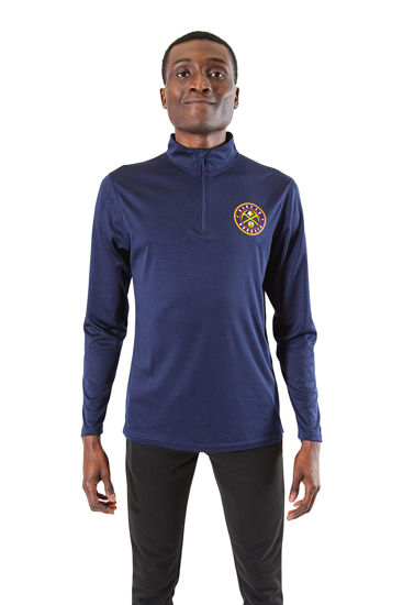 Picture of Ultra Game Men's Standard Quarter Zip Pullover Long Sleeve Tee, Navy, Small