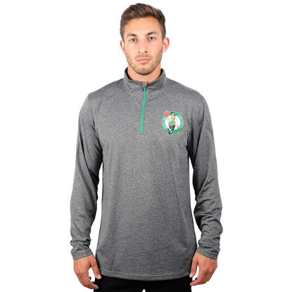 Picture of Ultra Game Men's Standard Quarter Zip Pullover Long Sleeve Tee, Heather Charcoal, XX-Large