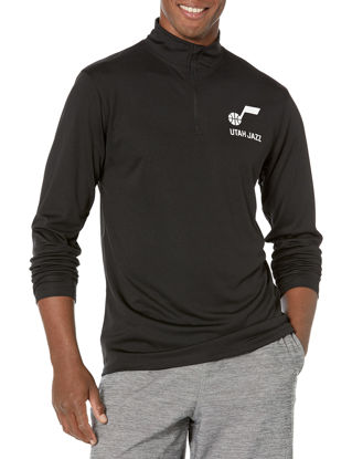 Picture of Ultra Game Men's Standard Quarter Zip Pullover Long Sleeve Tee, Black, Small