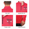 Picture of Ultra Game Men's Standard Quarter Zip Pullover Long Sleeve Tee, Team Color, XX-Large
